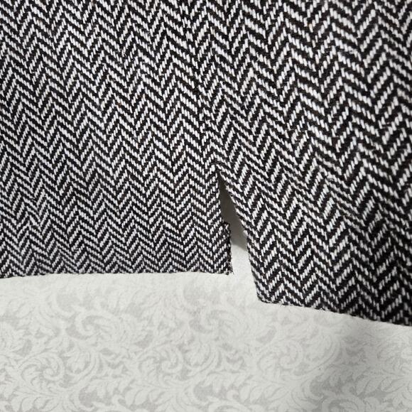 VTG Element Wool Blend Mini Skirt sz M Brown Herringbone Boho Ruffle Inset - Picture 9 of 16